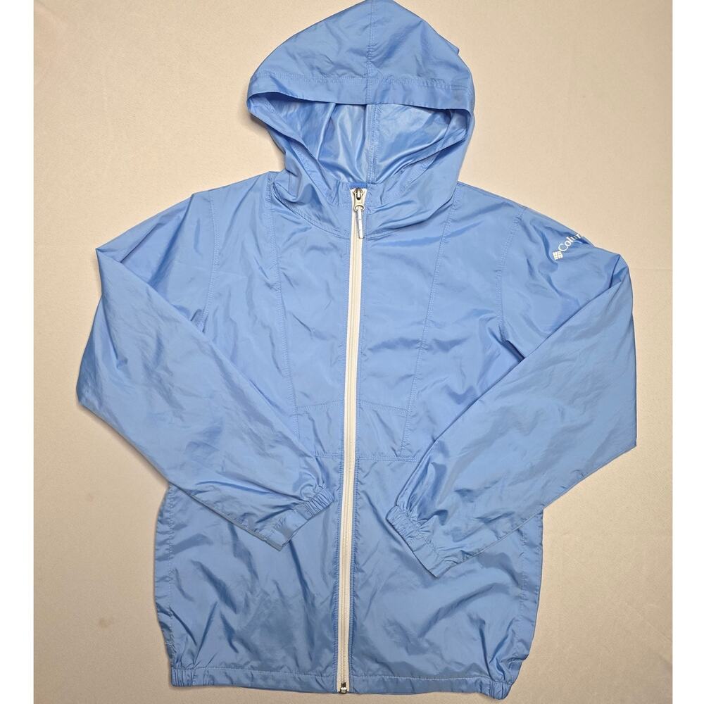 Columbia Kids Hooded WindBreaker Blue Full Zip Size M